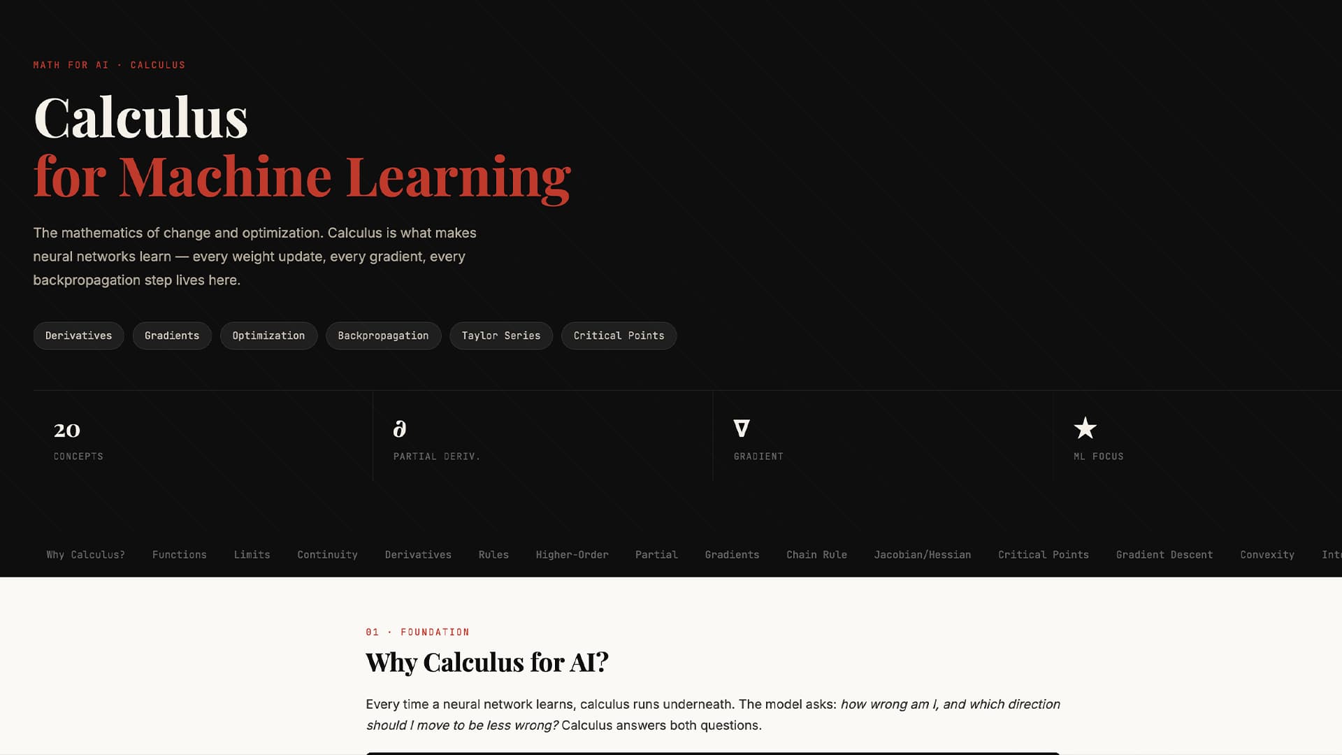 Calculus for Machine Learning project cover